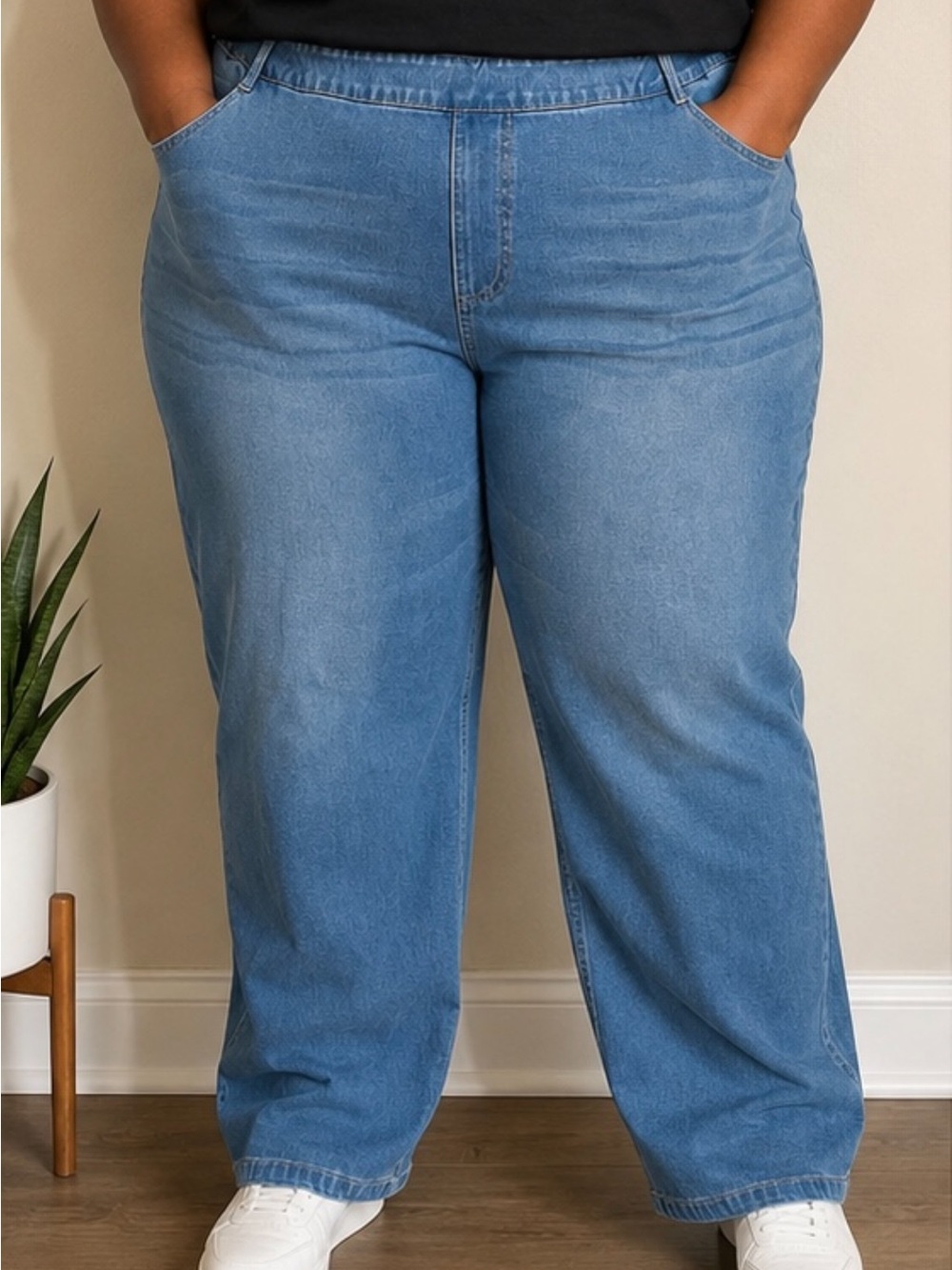 HALARA Light Blue Straight-Leg Jeans